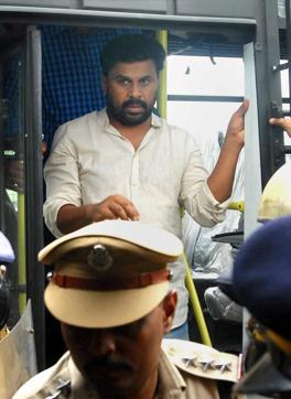 Dileep being brought to Thrissur on Thursday as part of evidence collection process. (PTI) Dileep being brought to Thrissur on Thursday as part of evidence collection process. (PTI)