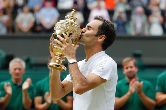 Roger Federer became the oldest player in the modern era to win the Wimbledon title. (AFP) Roger Federer became the oldest player in the modern era to win the Wimbledon title. (AFP)
