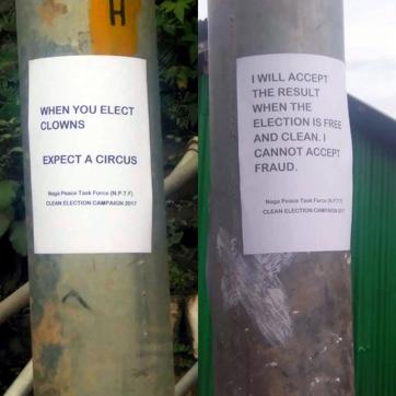 A combined photo of posters put up by a social NGO named Naga Peace Task Force. (HT Photo) A combined photo of posters put up by a social NGO named Naga Peace Task Force. (HT Photo)