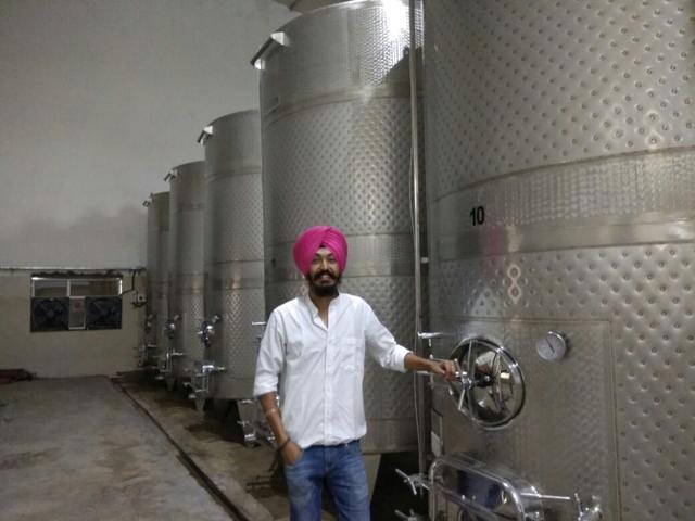 Harpreet Singh at the date palm winery in Rajasthan. (HT Photo) Harpreet Singh at the date palm winery in Rajasthan. (HT Photo)
