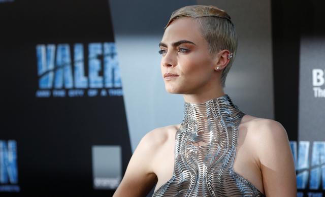 Cast member Cara Delevingne poses at the premiere for Valerian and the City of a Thousand Planets in Los Angeles. (REUTERS)