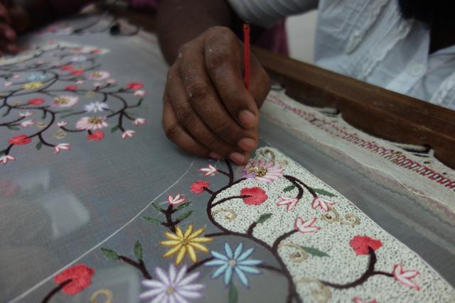 Floral motifs also feature in Mishra’s Indianwear collection , Parizaad. Floral motifs also feature in Mishra’s Indianwear collection , Parizaad.