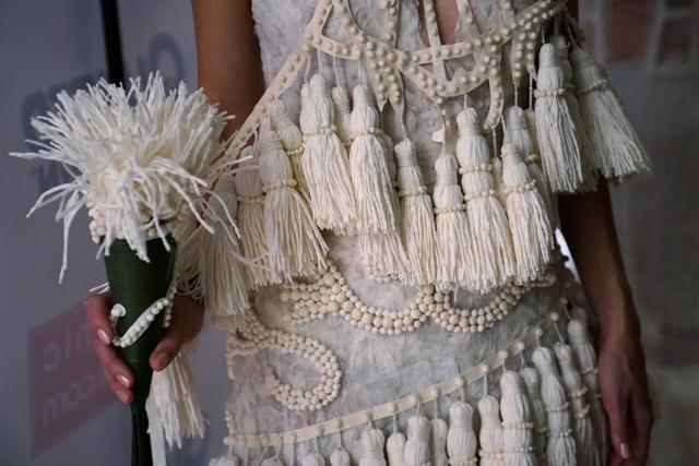 A detail view an entry featuring elaborate tassels and a sceptre, submitted to this year’s fashion show. (Carlo Allegri / REUTERS) A detail view an entry featuring elaborate tassels and a sceptre, submitted to this year’s fashion show. (Carlo Allegri / REUTERS)