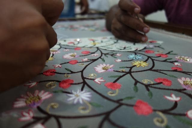 Rahul Mishra’s craftsmen at work.