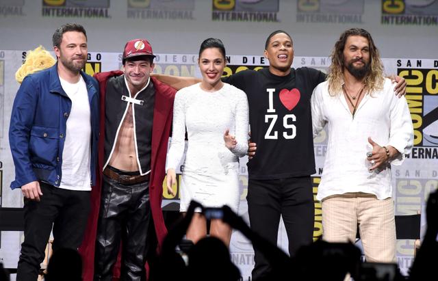 Ben Affleck, Ezra Miller, Gal Gadot, Ray Fisher, and Jason Momoa from Justice League. (AFP) Ben Affleck, Ezra Miller, Gal Gadot, Ray Fisher, and Jason Momoa from Justice League. (AFP)
