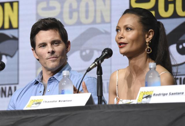James Marsden, left, and Thandie Newton attend the Westworld panel. (Richard Shotwell/Invision/AP) James Marsden, left, and Thandie Newton attend the Westworld panel. (Richard Shotwell/Invision/AP)
