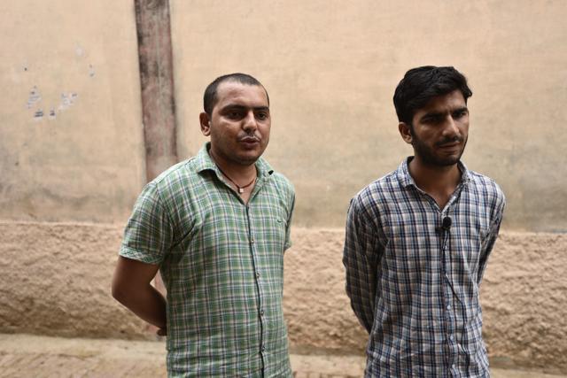 Jitendra Danda (left) , who served a year in jail for his involvement in the 2010 violence, blames the Dalits for framing falsely. (Burhaan Kinu/HT PHOTO) Jitendra Danda (left) , who served a year in jail for his involvement in the 2010 violence, blames the Dalits for framing falsely. (Burhaan Kinu/HT PHOTO)