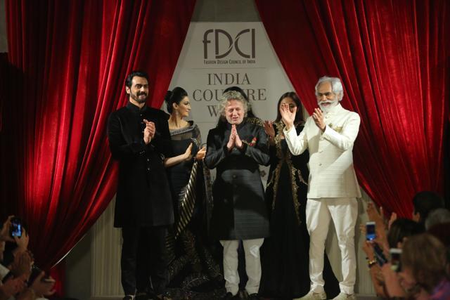 Actor Arjun Rampal, designer Rohit Bal and Sunil Sethi, president, FDCI.