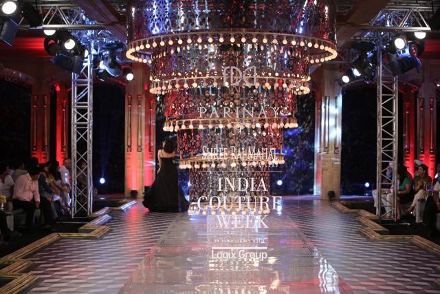 A runway set at Couture Week 2014.