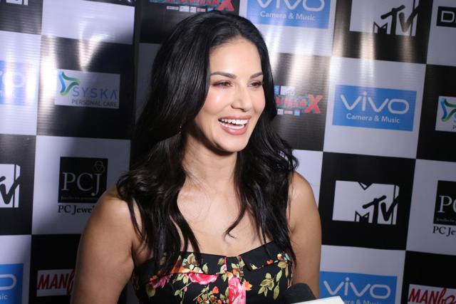 Sunny Leone during a programme organsied to promote Splitsvilla - a reality show - in Mumbai on July 18. (IANS)