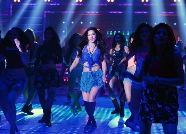 Sunny Leone during the shooting of her upcoming Bengali film Sera Bangali in Mumbai. (IANS)