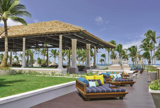 Sun yourself in comfy deck chairs at the luxurious Shangri-La’s Hambantota Golf Resort &amp; Spa