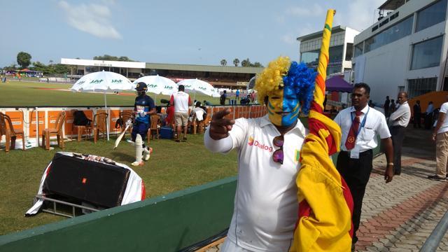 Lasith Malinga’s wig is a big hit among fans in Sri Lanka. (HT Photo ) Lasith Malinga’s wig is a big hit among fans in Sri Lanka. (HT Photo )