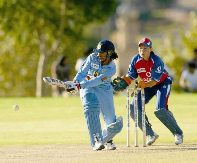 Anjum Chopra in action during the England vs India Women’s World Cup match in 2005. (Getty Images) Anjum Chopra in action during the England vs India Women’s World Cup match in 2005. (Getty Images)