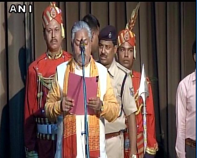 Prem Kumar taking the oath. (ANI Photo/Twitter) Prem Kumar taking the oath. (ANI Photo/Twitter)