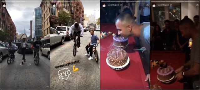 Stills from videos posted by Sonam on Instagram stories. (Instagram/Sonam Kapoor) Stills from videos posted by Sonam on Instagram stories. (Instagram/Sonam Kapoor)
