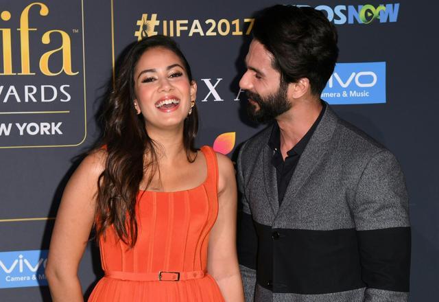 Bollywood actor Shahid Kapoor and wife Mira Rajput arrive for the IIFA Awards. (AFP) Bollywood actor Shahid Kapoor and wife Mira Rajput arrive for the IIFA Awards. (AFP)