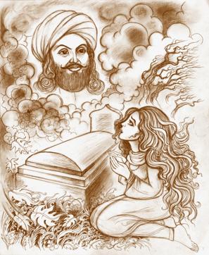 Drawings incased in a book along with the text of the poem both in original and as in Khushwant Singh’s translation. (HT Photo) Drawings incased in a book along with the text of the poem both in original and as in Khushwant Singh’s translation. (HT Photo)