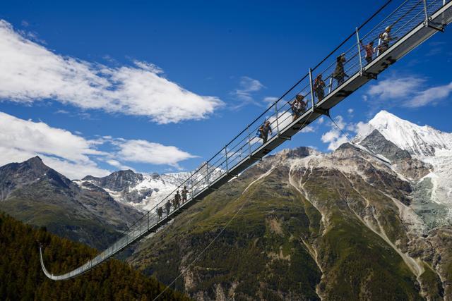 Europabruecke spares hikers from having to make a major detour into the valley. (AP) Europabruecke spares hikers from having to make a major detour into the valley. (AP)