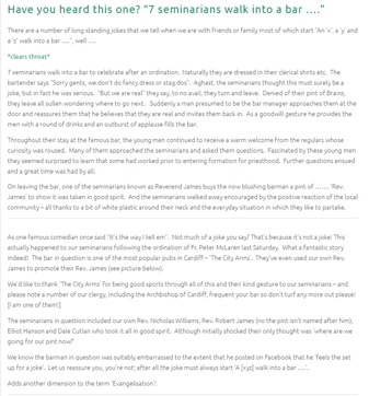 Screenshot of blog post