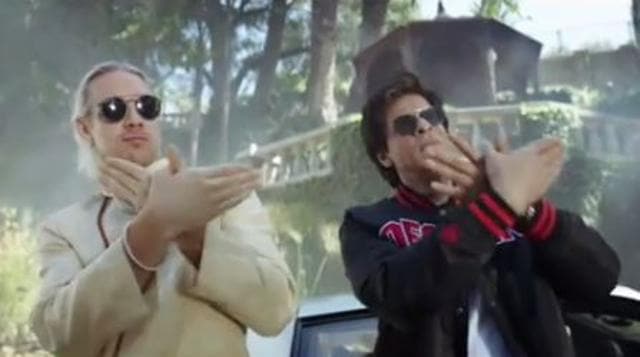 DJ Diplo and Shah Rukh Khan in a still from the video.