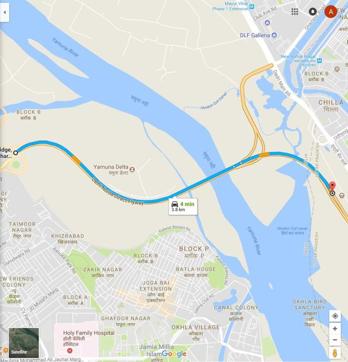 A route map of the DND Flyway drive.