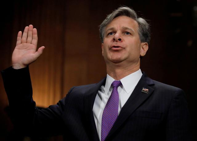Christopher Wray is sworn in prior to testifying before a Senate Judiciary Committee confirmation hearing on his nomination to be the next FBI director on Capitol Hill in Washington, US, July 12, 2017. (REUTERS ) Christopher Wray is sworn in prior to testifying before a Senate Judiciary Committee confirmation hearing on his nomination to be the next FBI director on Capitol Hill in Washington, US, July 12, 2017. (REUTERS )