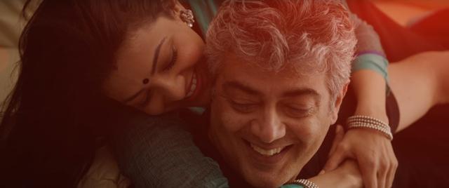 Ajith and Kajal Aggarwal in a still from Vivegam.