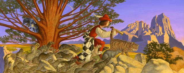 Image by Paul Kidby for Pratchett’s The Amazing Maurice and his Educated Rodents. (Salisbury Journal) Image by Paul Kidby for Pratchett’s The Amazing Maurice and his Educated Rodents. (Salisbury Journal)