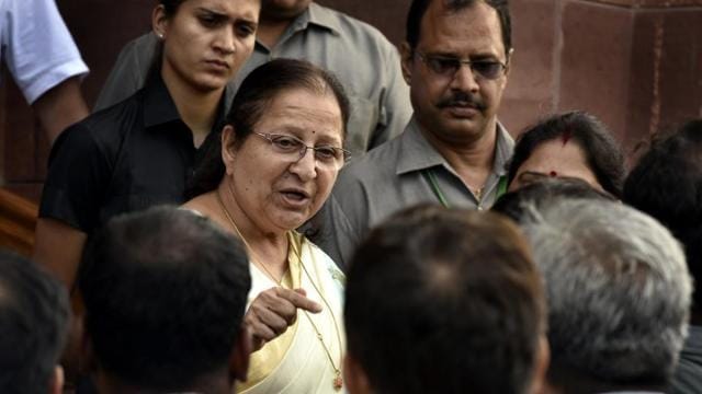 Sumitra Mahajan, like the Lok Sabha speakers before her, does not approve of people beating around the bush while discussing important issues. (Raj K Raj/HT File Photo) Sumitra Mahajan, like the Lok Sabha speakers before her, does not approve of people beating around the bush while discussing important issues. (Raj K Raj/HT File Photo)