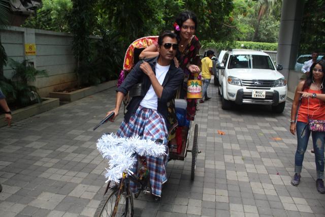 Nawazuddin Siddiqui and Bidita Bag during the trailer launch of Babumoshai Bandookbaaz in Mumbai on July 11. (IANS) Nawazuddin Siddiqui and Bidita Bag during the trailer launch of Babumoshai Bandookbaaz in Mumbai on July 11. (IANS)