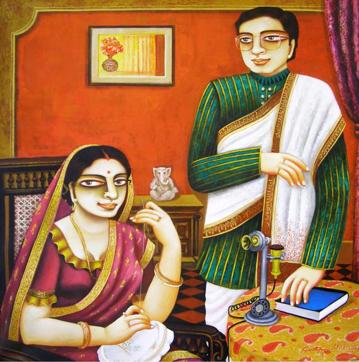Painting by Gautam Mukherjii (HT PHOTO) Painting by Gautam Mukherjii (HT PHOTO)