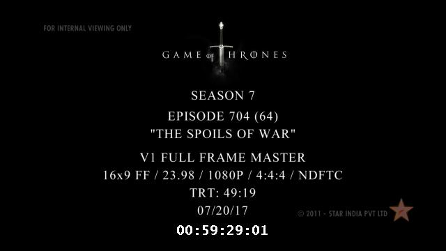A screenshot of the leaked episode, with Star India watermarks visible.