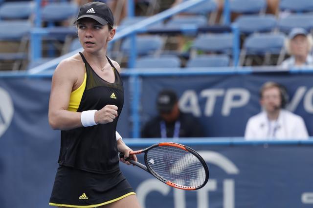 Simona Halep of Romania gestures after match point against Mariana Duque-Marino of Columbia. (USA Today Sports) Simona Halep of Romania gestures after match point against Mariana Duque-Marino of Columbia. (USA Today Sports)
