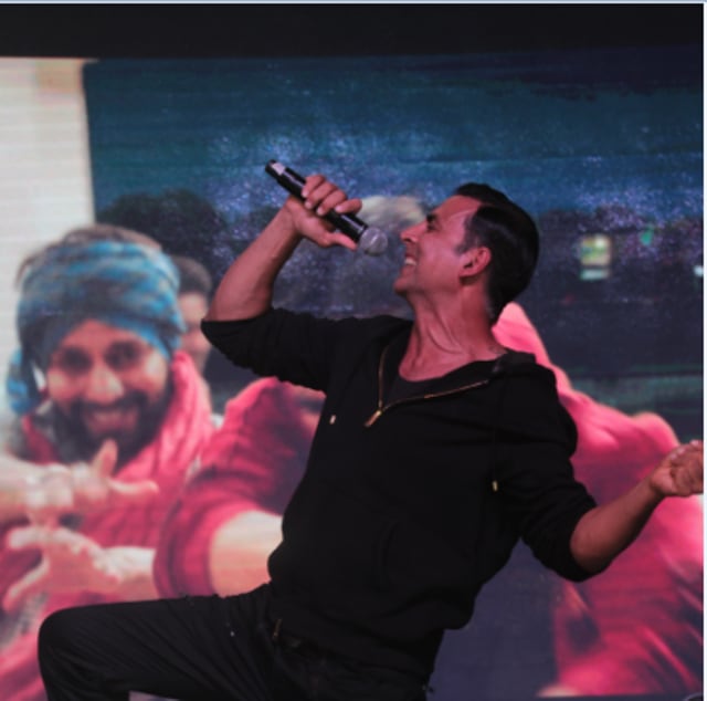 Actor Akshay Kumar sang the Toilet anthem on the stage. (Amal KS/HT photo)