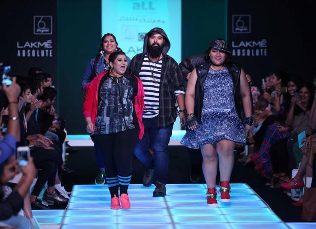 Plus size models walk the ramp. (Arijit Sen/HT photo) Plus size models walk the ramp. (Arijit Sen/HT photo)