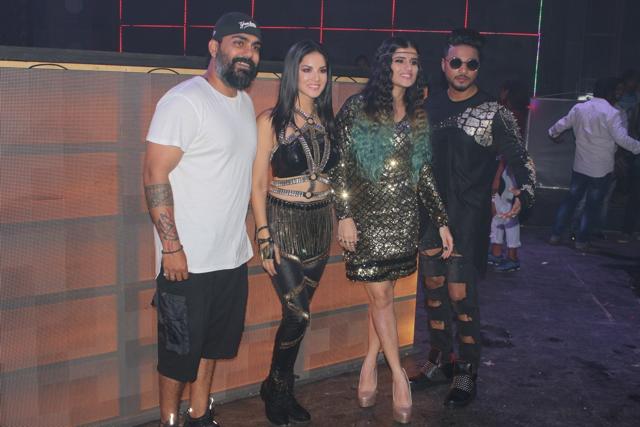 Sunny Leone (2L) and rapper Raftaar (4L) on the set of Loka Loka in Mumbai on August 03. (IANS) Sunny Leone (2L) and rapper Raftaar (4L) on the set of Loka Loka in Mumbai on August 03. (IANS)