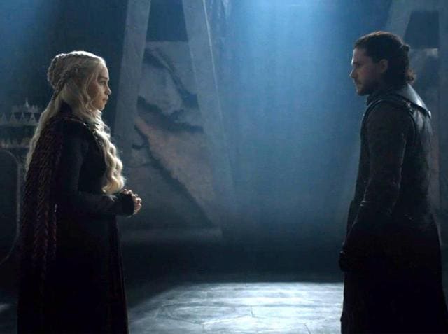 Emilia Clarke and Kit Harington in a still from Game of Thrones. Emilia Clarke and Kit Harington in a still from Game of Thrones.