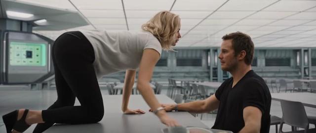Jennifer Lawrence and Chris Pratt in a still from Passengers. Jennifer Lawrence and Chris Pratt in a still from Passengers.
