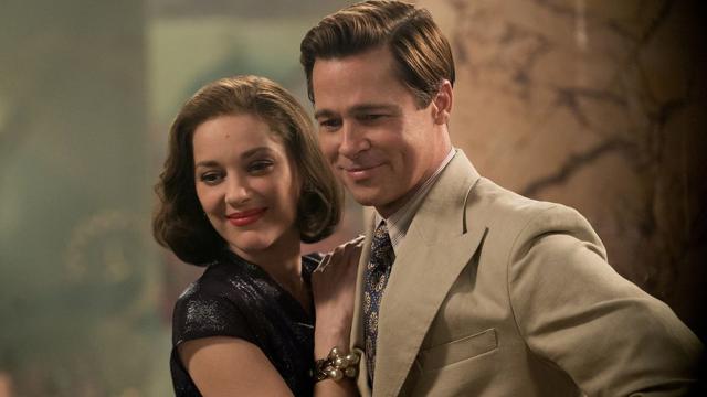 Marion Cotillard and Brad Pitt in a still from Allied. Marion Cotillard and Brad Pitt in a still from Allied.