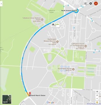 A route map of the Mother Teresa Crescent drive.