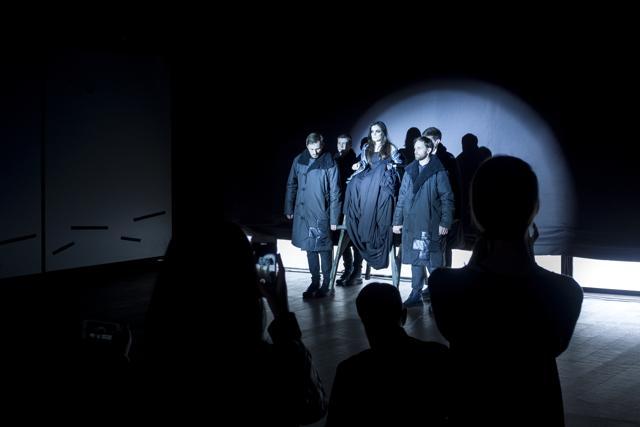 Alexandra Kutas’s runway appearance at designer Fedor Vozianov’s showcase. (Uly Pashkova)