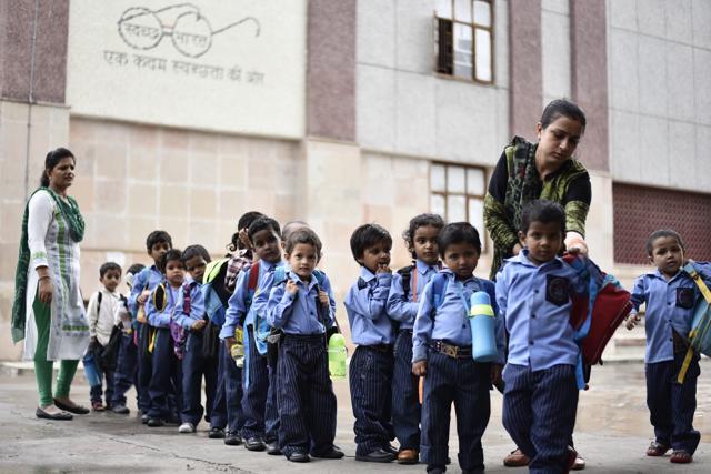 The vice-principal said 99% students in Class 11 are those who left private schools where they were paying fee of Rs 1,000-3,000 per month. (Burhaan Kinu/HT PHOTO) The vice-principal said 99% students in Class 11 are those who left private schools where they were paying fee of Rs 1,000-3,000 per month. (Burhaan Kinu/HT PHOTO)