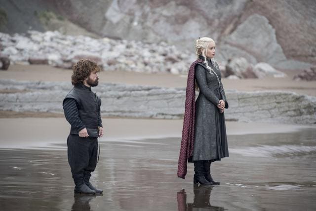 Peter Dinklage and Amilia Clarke in a still from Eastwatch. Peter Dinklage and Amilia Clarke in a still from Eastwatch.