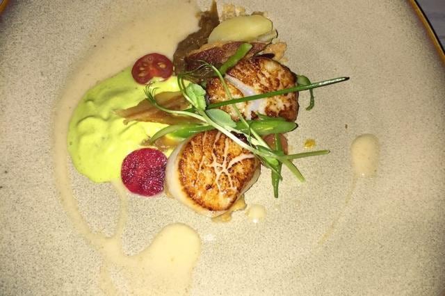 The restaurant serves some delectable seafood such as Seared Scallops with Bacon Caramelised Onions and Whiskey Cream (Rs 480) . (HT Photo) The restaurant serves some delectable seafood such as Seared Scallops with Bacon Caramelised Onions and Whiskey Cream (Rs 480) . (HT Photo)