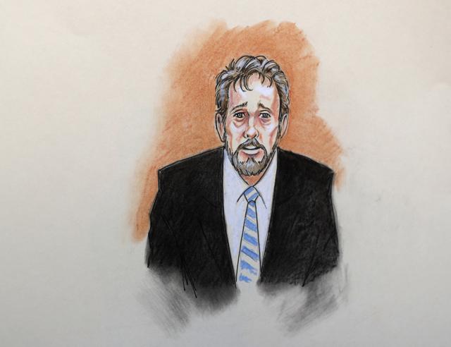 In this courtroom sketch, radio station official Herschel Coomer, who goes by the air name of Eddie Haskell, testifies in the civil trial for pop singer Taylor Swift to determine whether a Denver radio host groped the singer in a case in federal court Thursday, Aug. 10, 2017, in Denver. (AP) In this courtroom sketch, radio station official Herschel Coomer, who goes by the air name of Eddie Haskell, testifies in the civil trial for pop singer Taylor Swift to determine whether a Denver radio host groped the singer in a case in federal court Thursday, Aug. 10, 2017, in Denver. (AP)