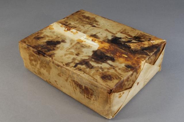 Huntley and Palmer’s fruit cake in wrapper.