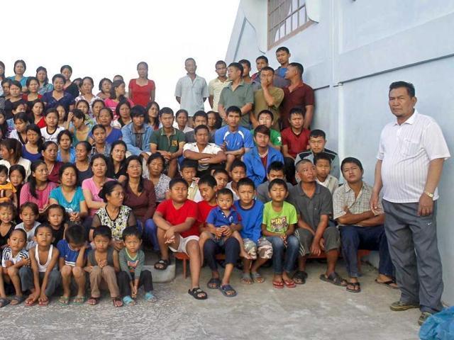 Ziona Chana and his family. (Shutterstock) Ziona Chana and his family. (Shutterstock)
