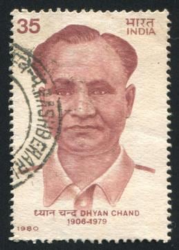 An Indian stamp showing Dhyan Chand. (Shutterstock) An Indian stamp showing Dhyan Chand. (Shutterstock)