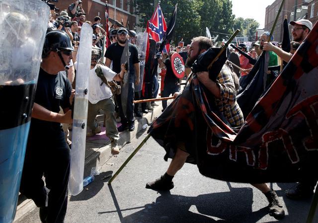 White supremacists clash with counter-protesters. (Reuters) White supremacists clash with counter-protesters. (Reuters)